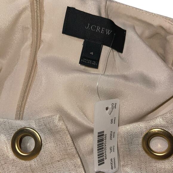 J. Crew Shift Dress Linen Gold Mini - Picture 7 of 11
